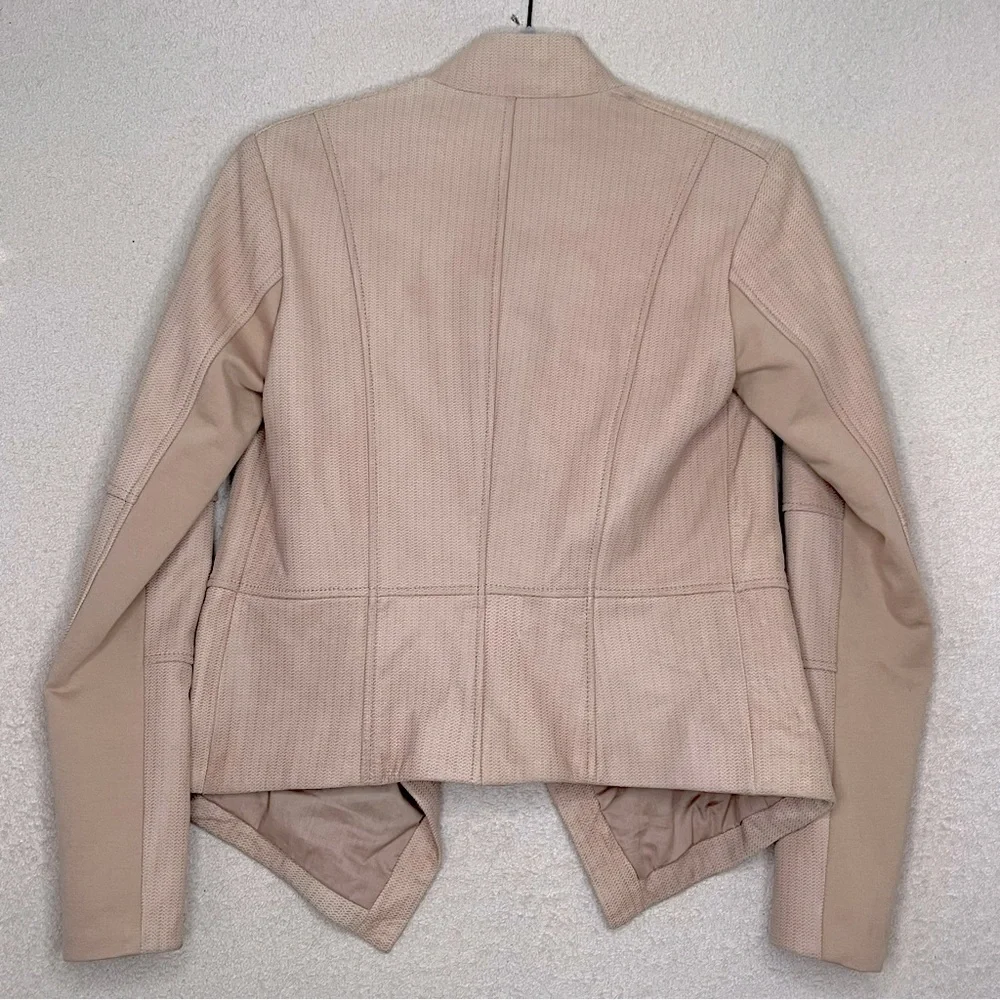 G.I.L.I Got It Love It Leather Drape Front Asymmetrical Jacket-Pink-Women’s 2
